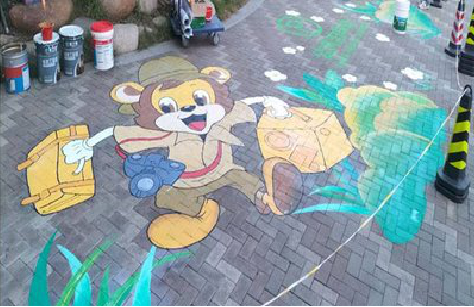 仁寿夏季画地面彩绘会遇到的问题