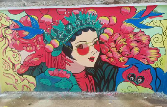 仁寿墙体彩绘-网红墙