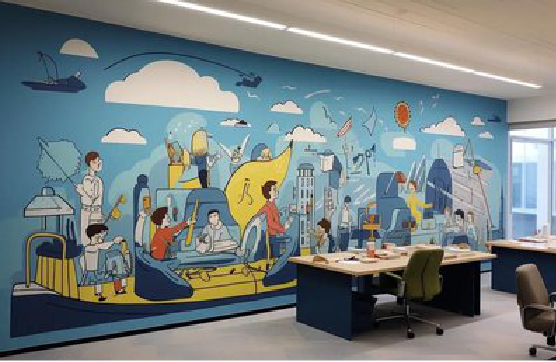 仁寿办公室墙绘的特点。