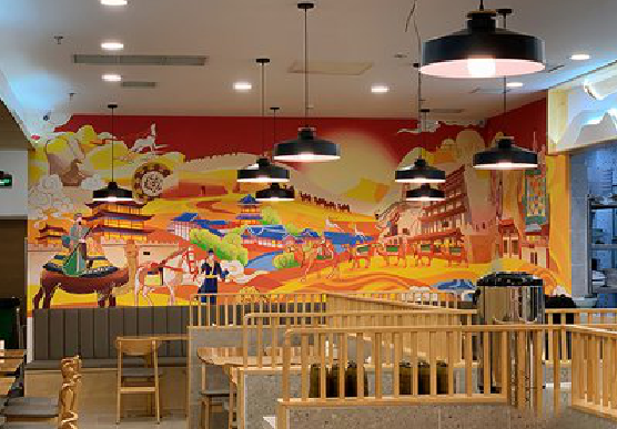 仁寿商业空间彩绘介绍。