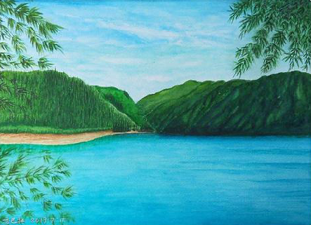 仁寿在墙绘中，如何绘画绿水青山？