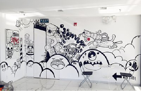 仁寿手绘墙并非传统涂鸦。